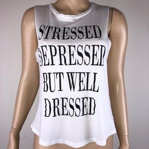 Stressed Depressed Well Dressed Sleeveless Shirt